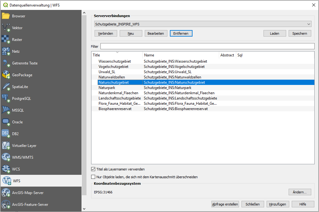 Einbinden von Daten in QGIS – Geoportal