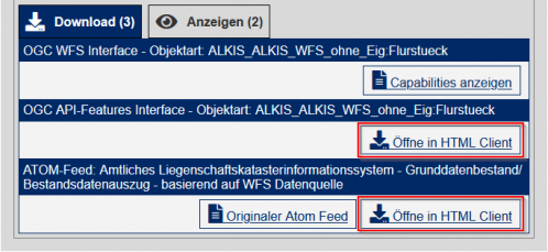 Datensatz DOP2006 Downloadmöglichkeiten