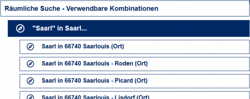 Suchergebnis Räumliche Suche