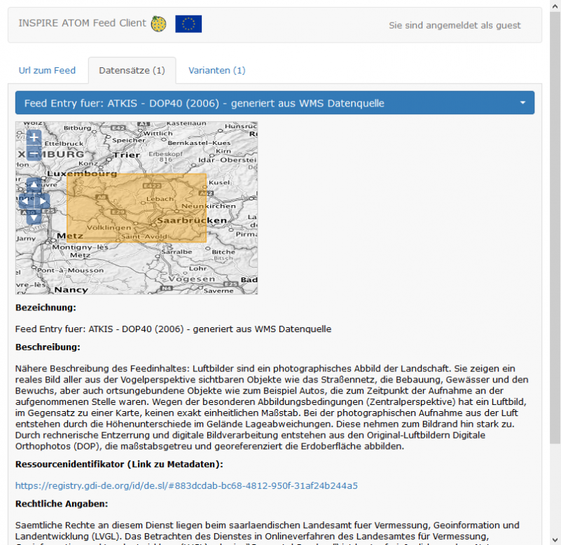 ATOM Feed Client DOP2006 Datensätze